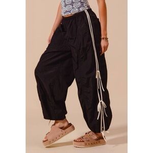 So Me Retro Nylon Wide Leg Joggers